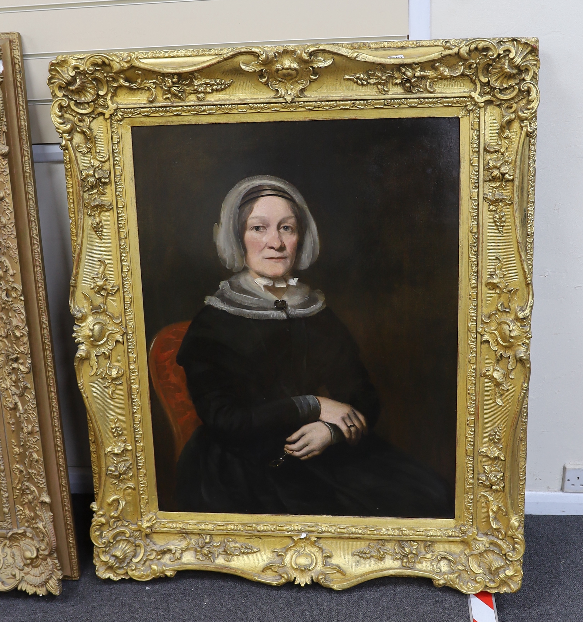 Victorian School, oil on canvas, Half length portrait of a lady, 90 x 69cm